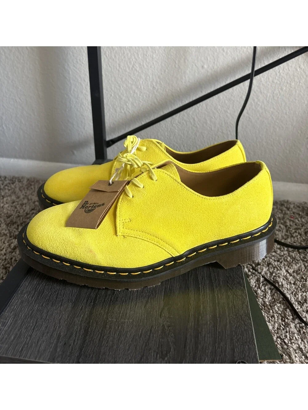 Dr Martens 1461 Made in England Buck Suede Oxford Shoe Yellow Men's US Size 8